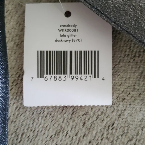 NEW Kate Spade cross body bag,purse, Lola glitter,dusk grey.Beautiful bluish tin - Picture 6 of 8